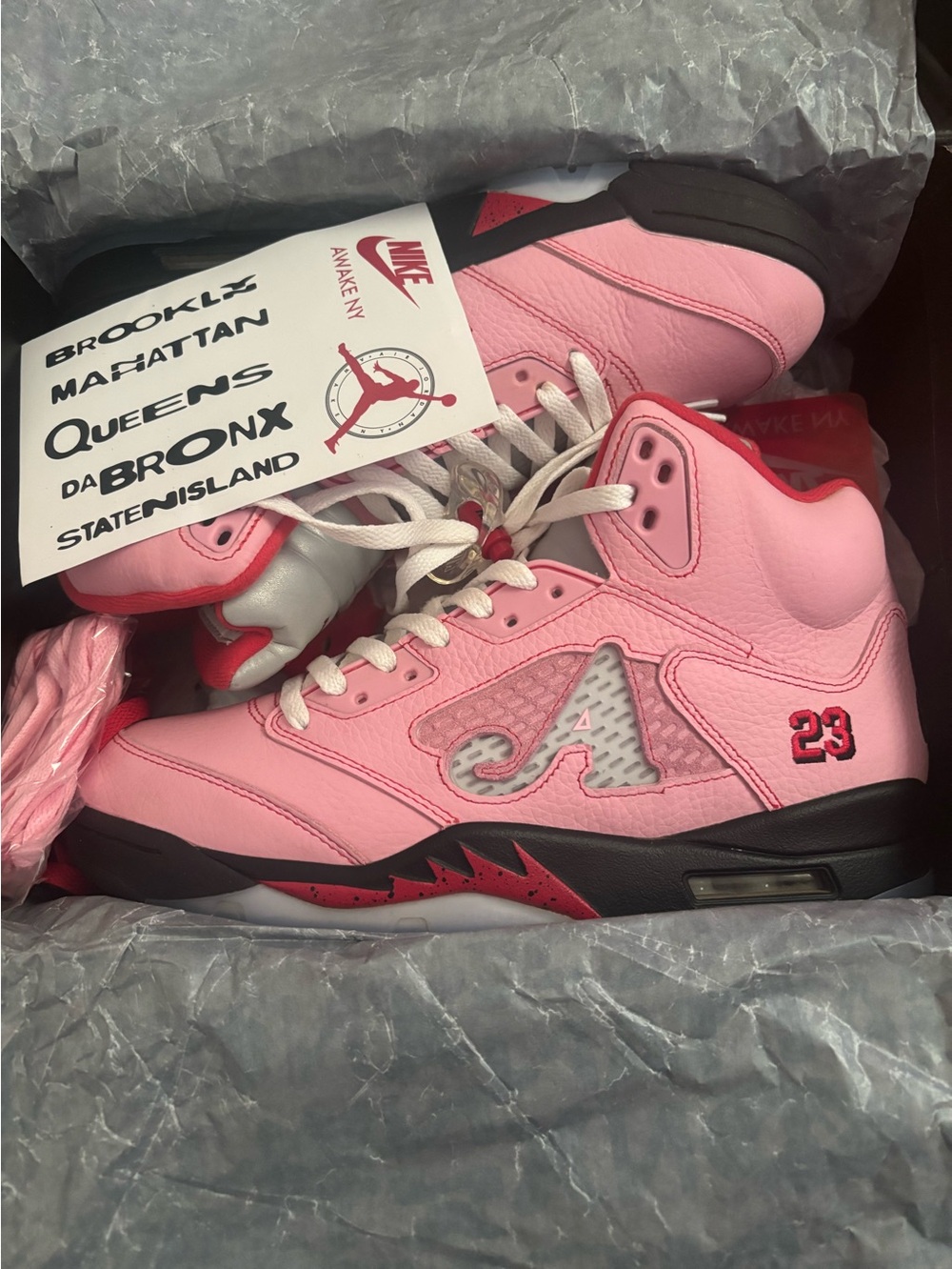 Awake NY × Air Jordan 5 Retro
'Boro - Arctic Pink'